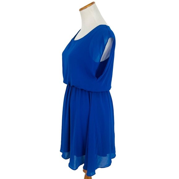Urban Outfitters x Lush Sleeveless Royal Blue Cinched Waist Dress - Picture 6 of 12